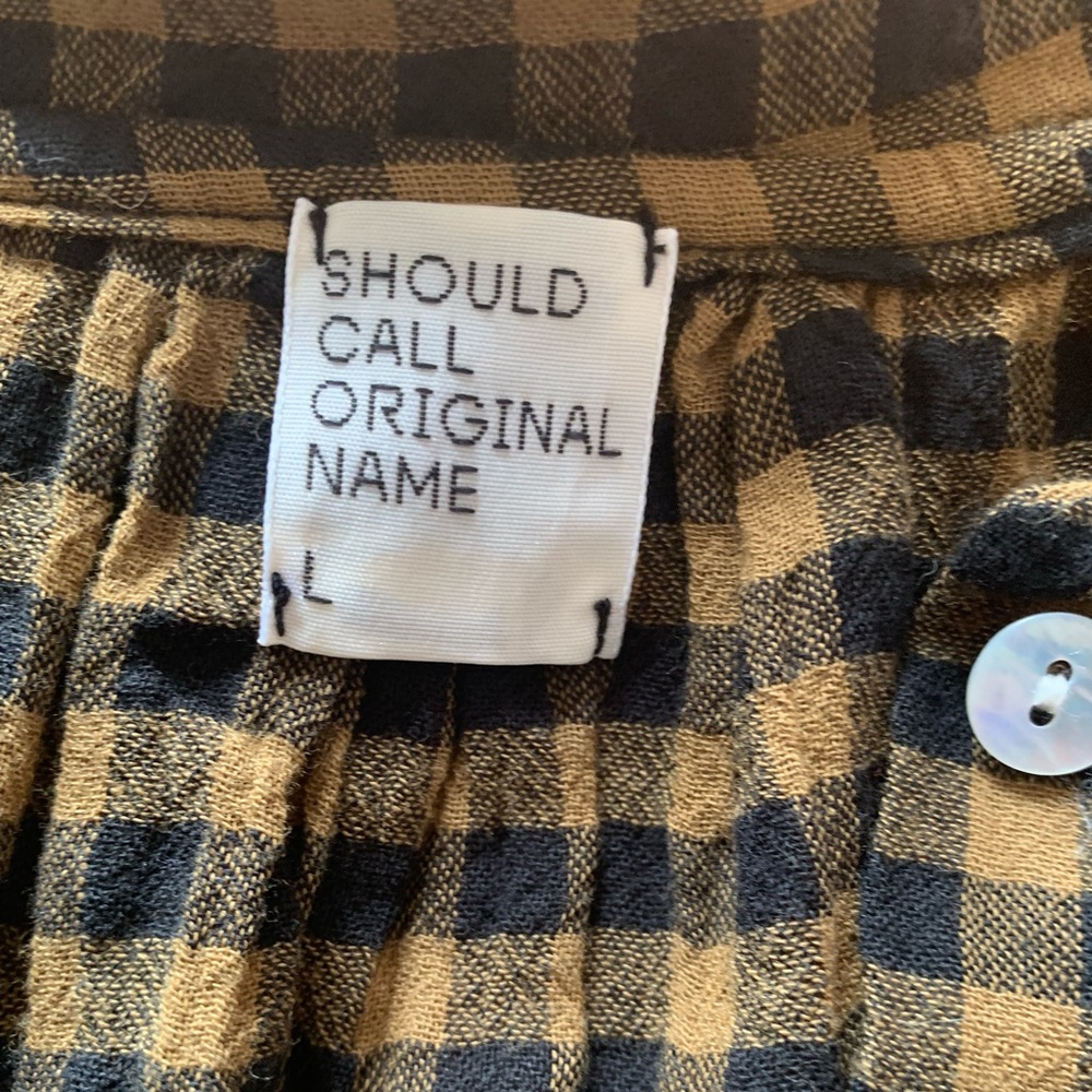 Gingham/Buffalo Check Cropped Blouse, Size M - Picture 5 of 6